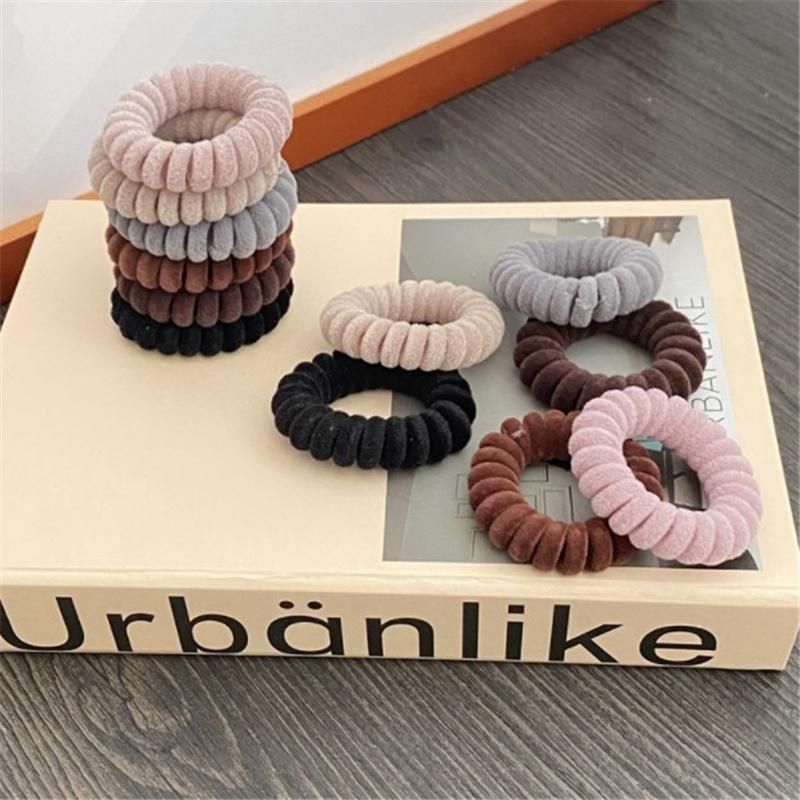 New Style Flocked Minimalist Telephone Coil Hair Ring Band