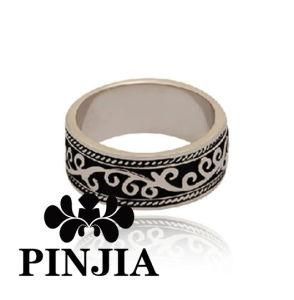 Roman Numeral Style Open Silver Ring