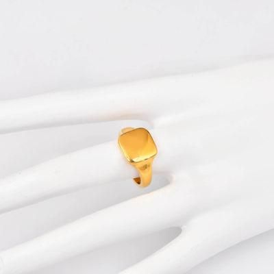 Fashion Stainless Steel Jewelry 18K Gold Plated High Polish Finger Ring for Lady
