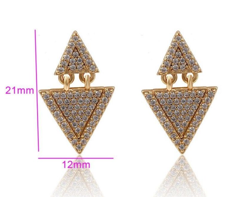 Popular Fashion Wholesale Shiny Crystal Triangle Earring Unique Design Jewelry