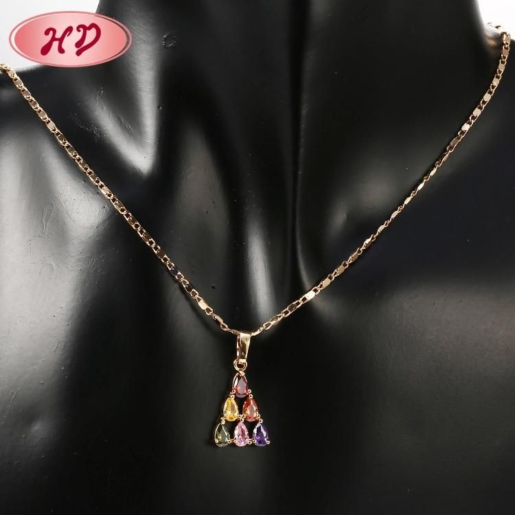 Hot Selling Cubic Zirconia Brass Jewelry 18 K Gold Plated Jewelry Set