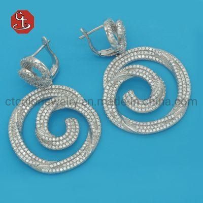 925 Sterling Silver Earring Inlaid AAA+ Cubic Zircon Earring Drop