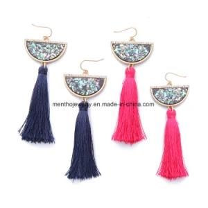 European and American Fashion Jewelry Shell Shape Tassel Earrings