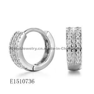 White CZ Rhodium Plating Earrings