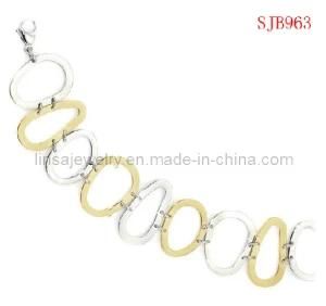 Fashion Design Part Gold Plated Stainless Steel Bracelet (SJB963)