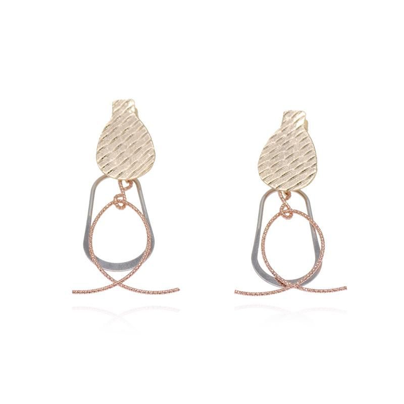 Tricolor Gold Plated Fashion Women′s Earrings