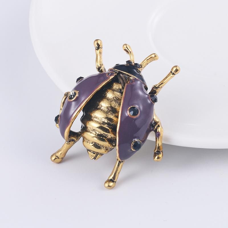 Classical Beetle Alloy Crystal Rhinestone Pin Jewelry Brooch