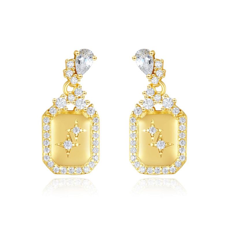 Luxurious Fashion Jewelry Ear Silver Stud Earrings