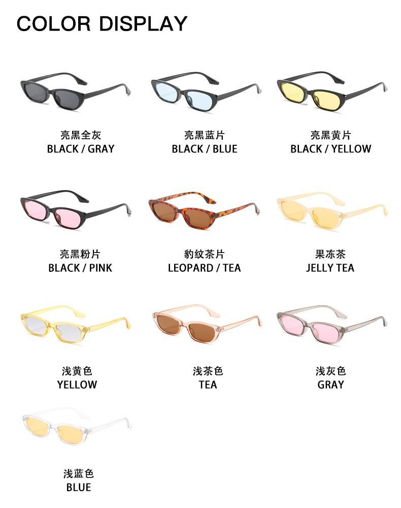 Sunglasses for The New Fashion Net Red Same Paragraph Sunglasses Jelly Color Small Frame Korean Sunglasses Cross-Border Street Photography Catwalk Glasses