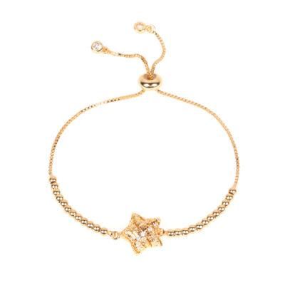2021 Fashion Zircon Gold Charm Bracelet Jewelry 18K Gold Plated Ajustable Bracelet