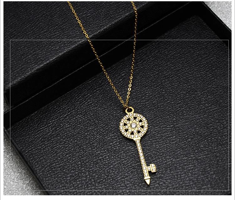 Stainless Steel Key Women Pendant Necklace