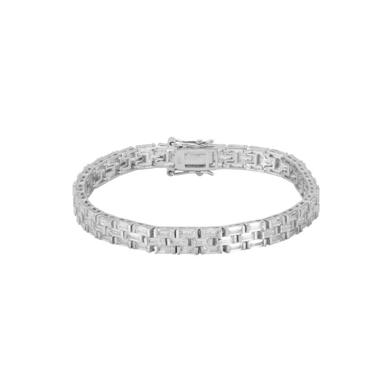 Chica Wholesale Fashion Jewelry White CZ Watch Band Women and Mens Tennis Bracelet