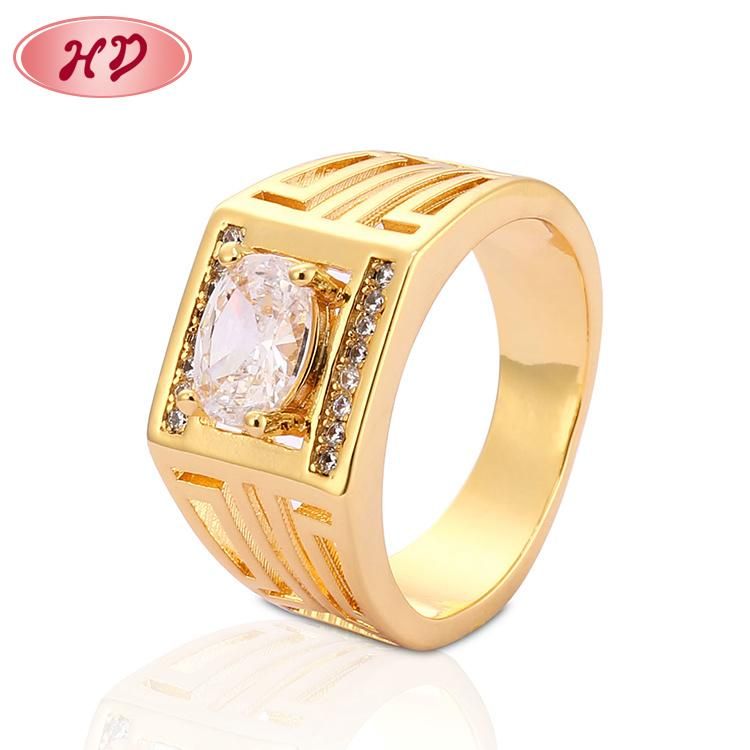 18K 14K Gold Plated Fashion Wedding Engagement Jewelry Silver Stainless Steel Finger Man Rings Design