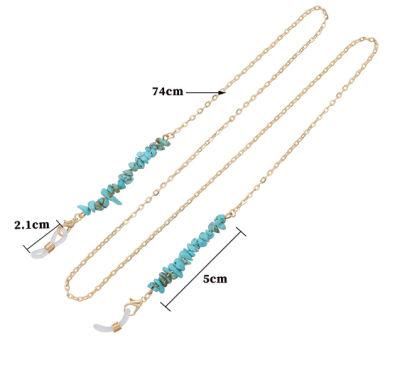 Glasses Chain with Turquoise Beads Fashion Wholesale Handmade Cord Lanyard Facemask Neckace Chain for Gift