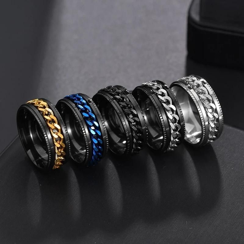 Fashion Party Gift Men Titanium Stainless Steel Punk Rings Jewelry