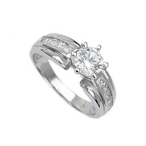 Classic Topaz Gemstones White Gold Plated Engagement Wedding Bride Ring