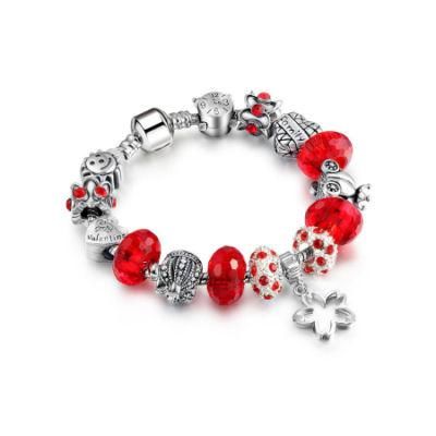 Beaded Bracelet for Women Girls Handmade Carved Chain Crystal