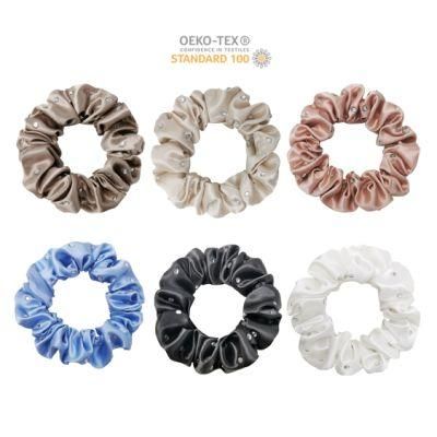 Crystal Silk Scrunchies in Luxury Style 3.5cm for Girls New Color