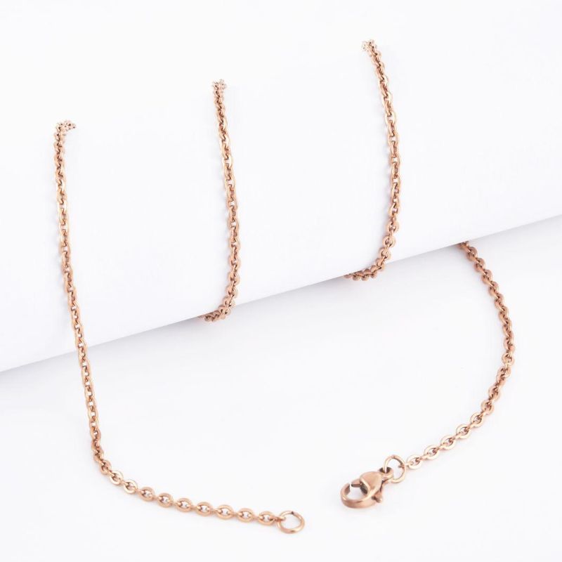 14K PVD Gold Plated Ipg 316 Stainless Steel Faceted Cable Chain Necklace Jewelry Shiny & Smooth