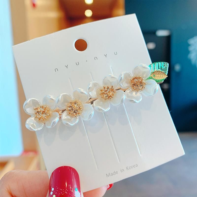 Elegant Alloy Hair Clip Cute Girl Leaves&Flower Side Hair Pin