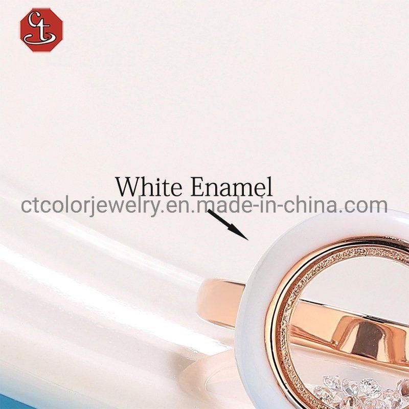 2021 jewelry trend contracted fashion rose plated Enamel Ring