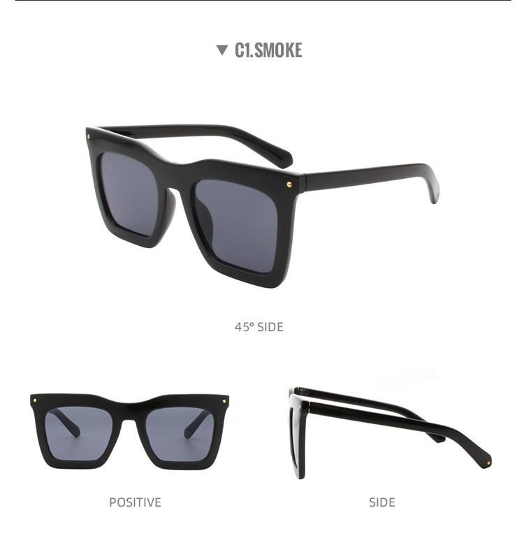 2022 Vintage Big Women Sunglasses Thin Framen Square Eyeglasses for Custom Logo