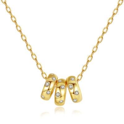 Wholesale Fashion Personalized Gold Plated Cubic Zircon Clasp Pendant Necklace