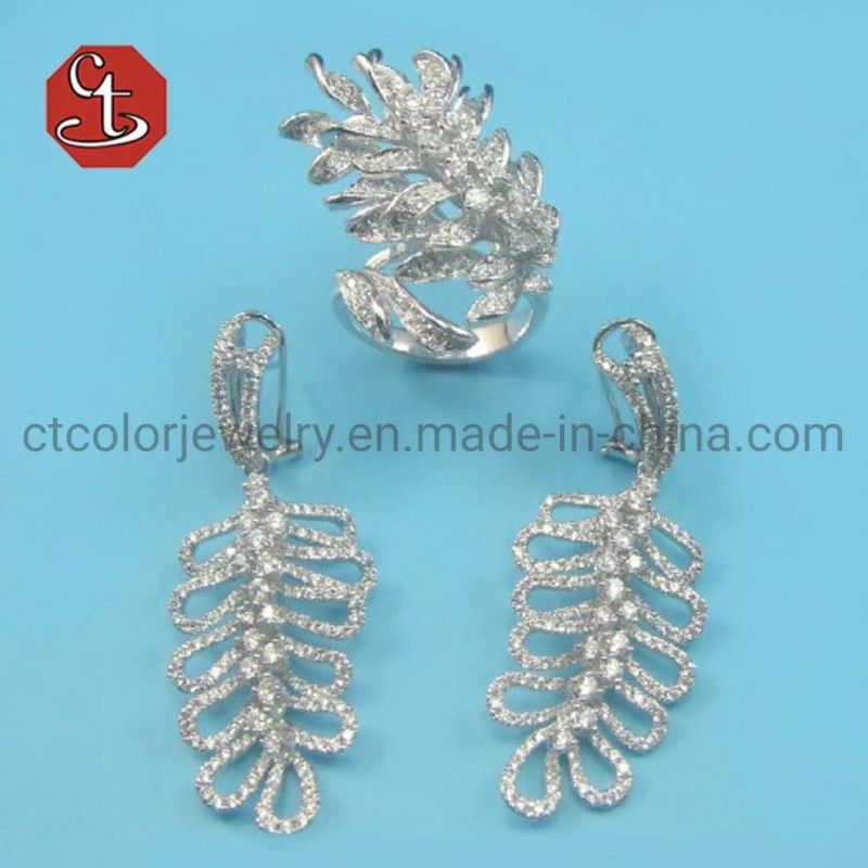 Vintage Antique Silver Color Jewelry Sets Retro Party Ethnic Style Accessories Female Drop Earring Pendants