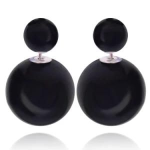 Costume Jewelry Fashion 925 Sterling Silver Black Pearl Earring