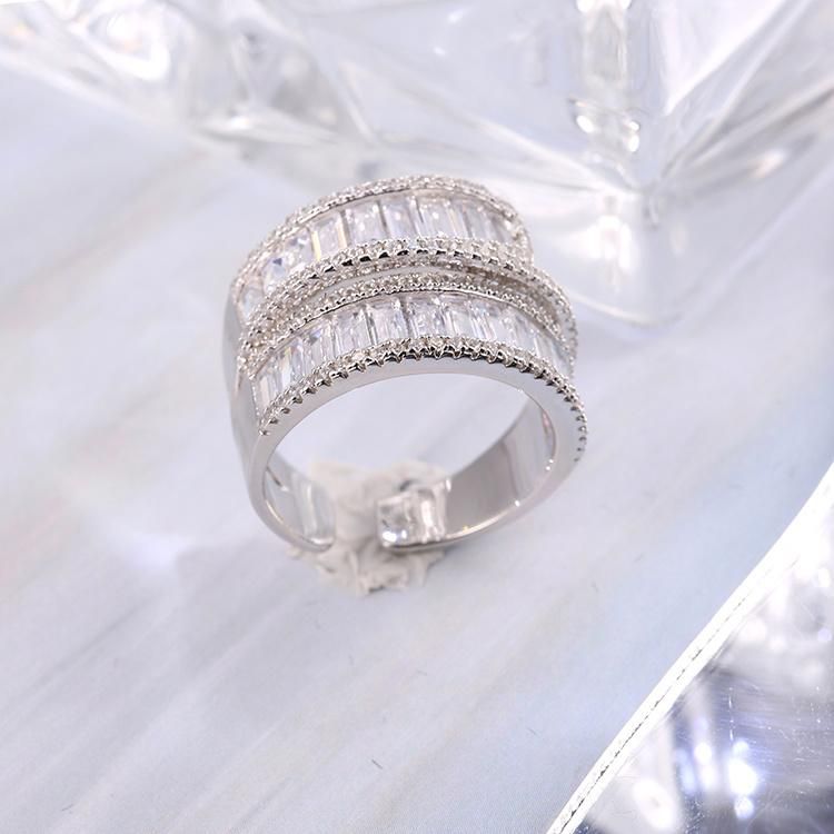 925 Silver Fashion Accessories Fashion Jewelry Hip Hop Elegant Jewellery Cubic Zirconia Moissanite Factory Wholesale Ring