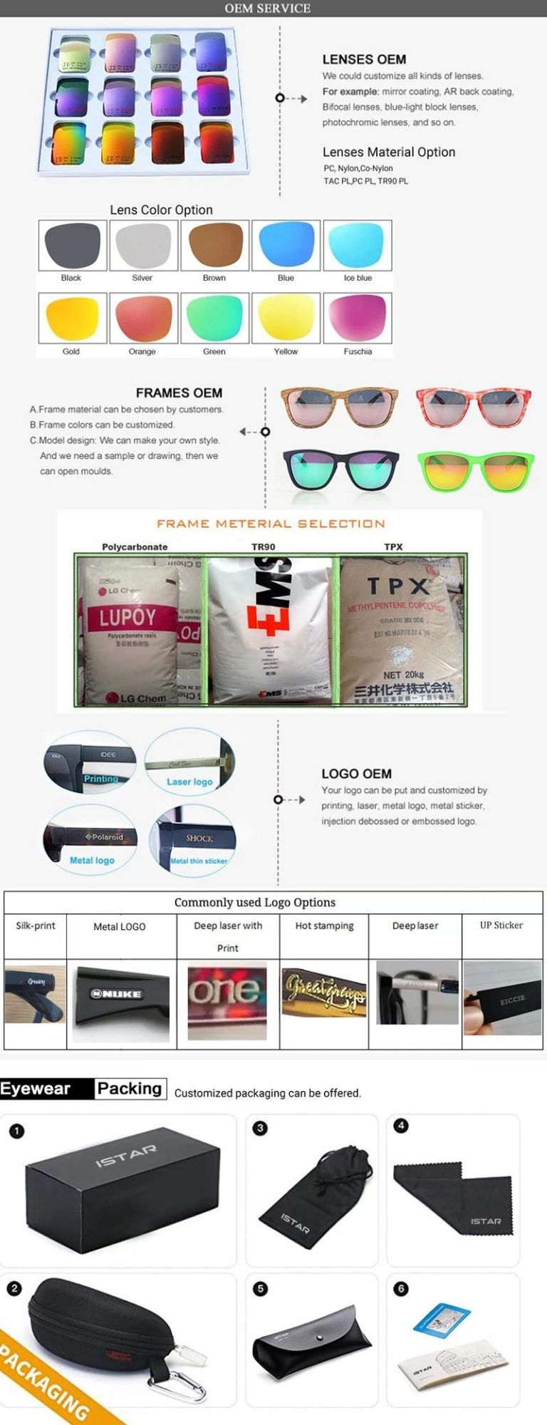 Transparent Plastic Demi Frame Tac Polarized Lens Sunglasses for Women