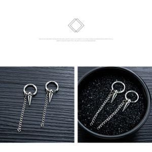 Tassel Long Chain Pointed Pile Pendant Stainless Steel Earrings Drop