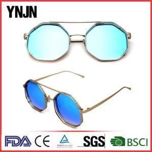 Ynjn Unisex Mirror Lenses Irregular Octagon Sunglasses