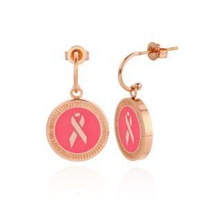 Women Gold Plated Stainless Steel Ribbon Cupid Heart Anchor Dangle Earring