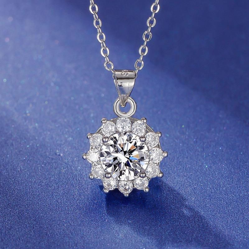 Explosive Constellation Necklace Female Imitation Mosang Stone Pendant Clavicle Chain Jewelry Manufacturers Direct Sales