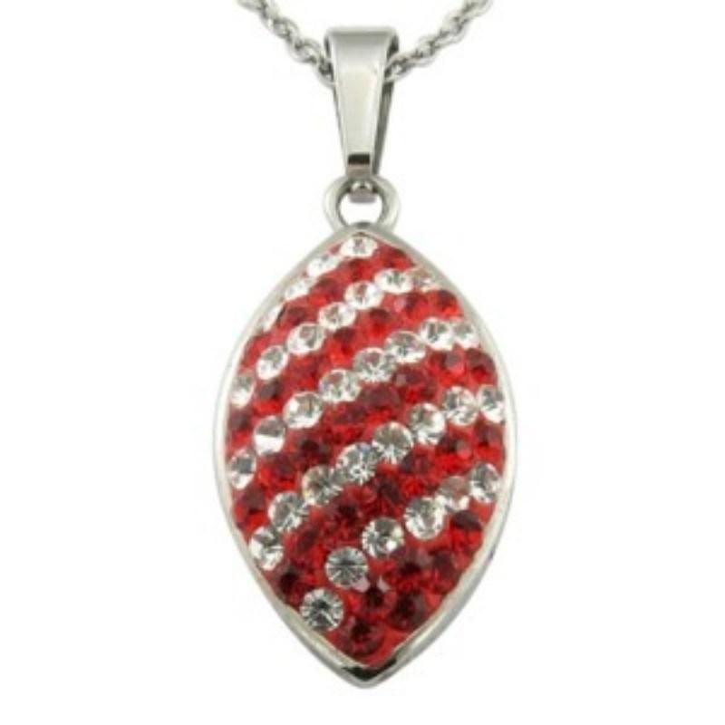 Glue Crystal Oval Lady Leaves Necklace