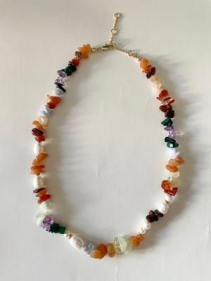 Latest Fashion Accessory Necklace Chaining with Multi Color Jadestone