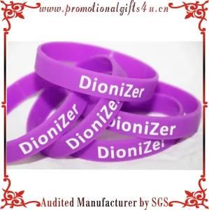 Debossed Logo with Color Filled Silicone Wristband