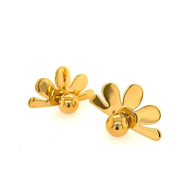 Daisy Flower Stud Summer Gold Earrings for Women