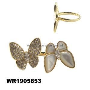 Fashion Ring/ Fashion Jewelry Silver Ring Butterfly Ring /Shell Pearl