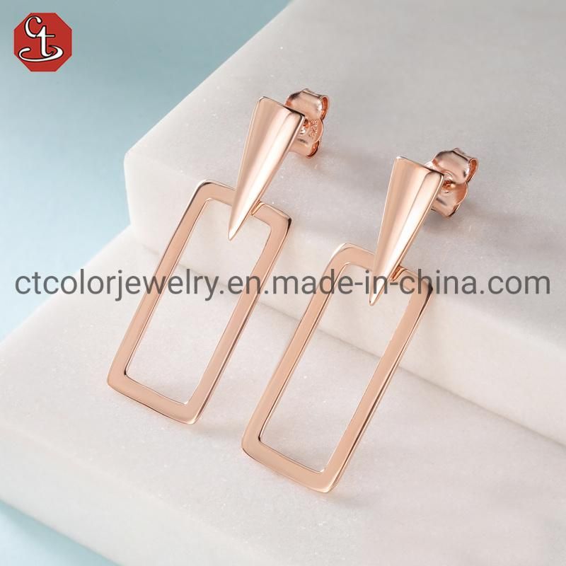 Simple Plain Silver Fashion Jewelry Stud Earrings