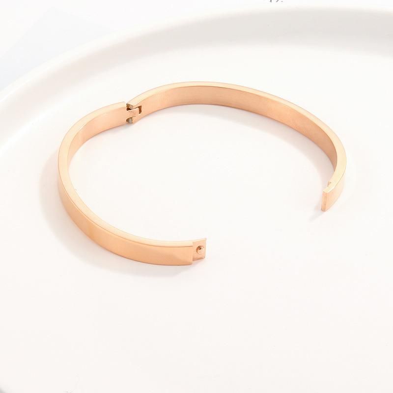Women Jewelry Flat Bangle Custom Adjustable 18K Gold Bracelets