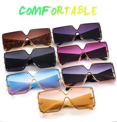 2021 New Style Vintage Fashion Big Frame Oversize Women Trendy Shade Fashion Sunglasses