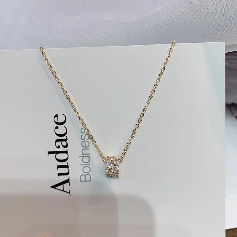 Micro-Encrusted Diamond Beads Necklace Pendant Fashion Clavicle Woman