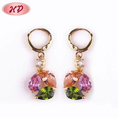 2020 Water Prop Shapes Rose Gold Plated Long Drop Earings for Women