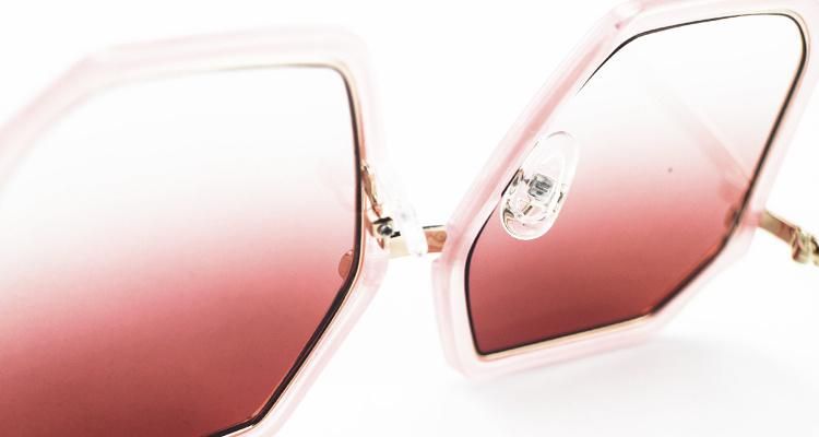 Hexagon Anti-Allergic PC Frame Women Ready Sunglasses