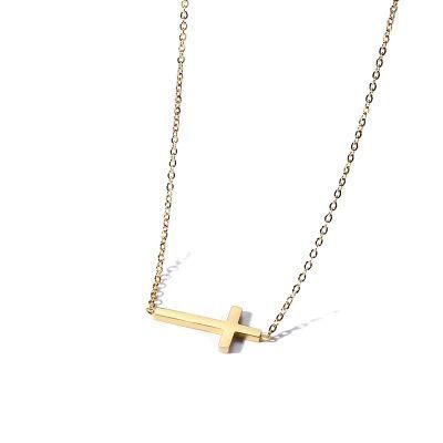 DIY Mother&prime;s Day Pendant Necklace Clavicle Chain Cross Connect Necklace