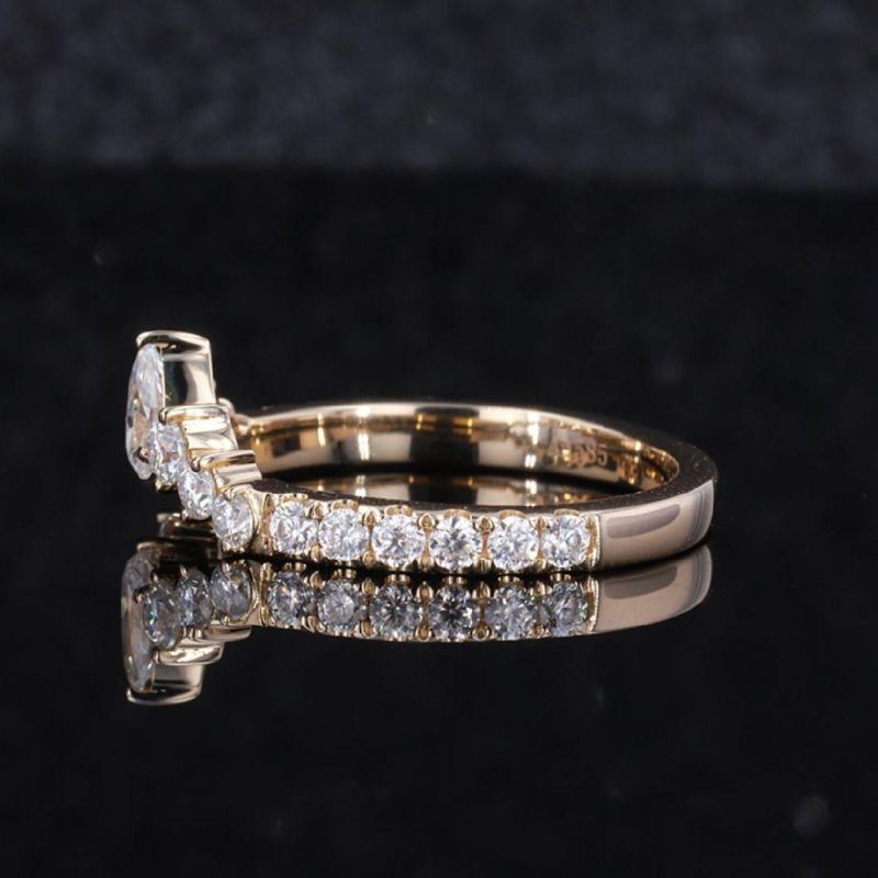 New Coming 14K 18K Gold Plated Basic Design Yellow Ring Synthetic Moissanite Jewelry Rings