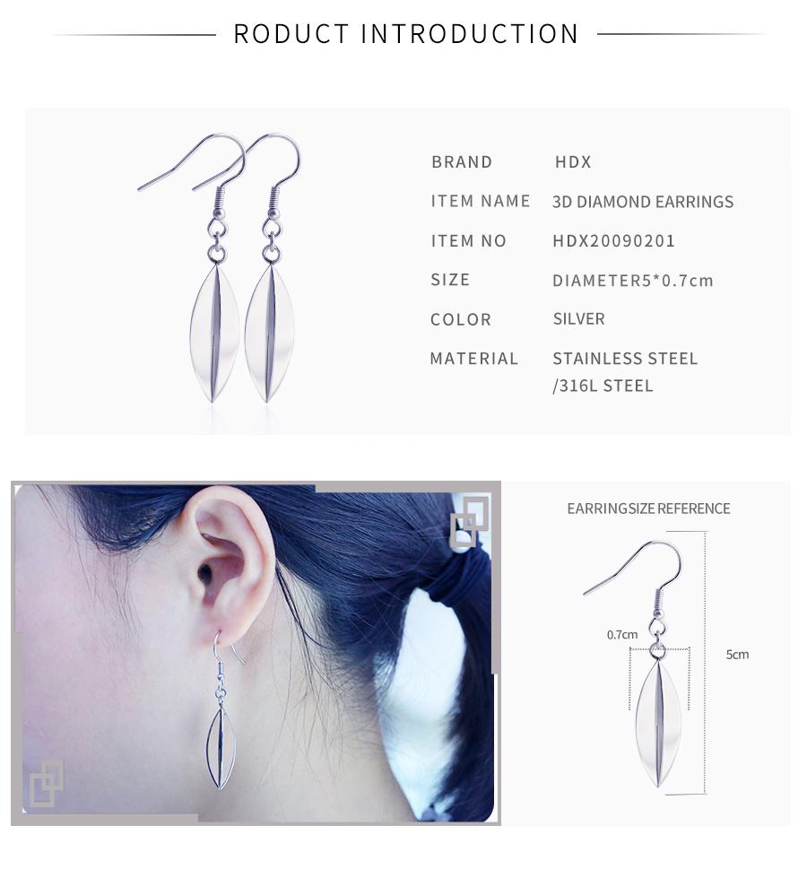 Fashionable Three-Dimensional Diamond Earrings Long Pendant Earrings Hook