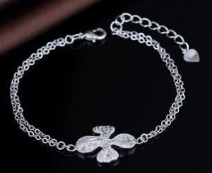 925 Sterling Silver CZ Cross Charm Bracelet for Girl